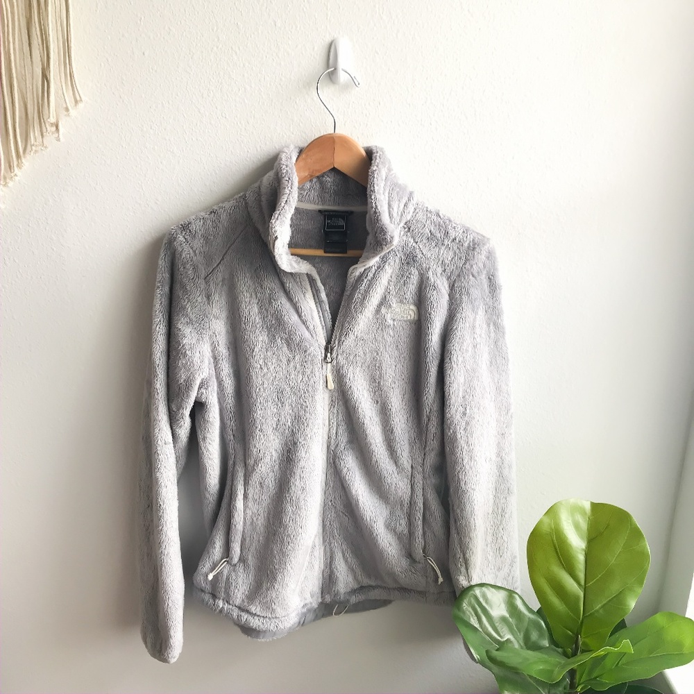 The North Face Fluffy Zip Jacket Gray Size S
